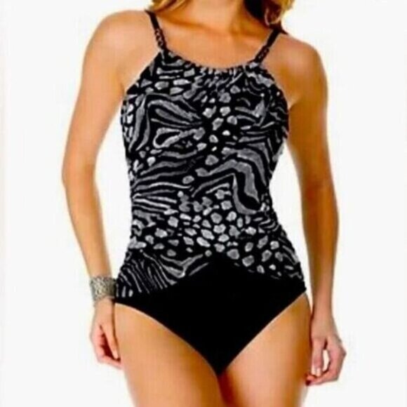 Magicsuit Lisa Drape Underwire Composition Design One Piece Swimsuit - Picture 1 of 10
